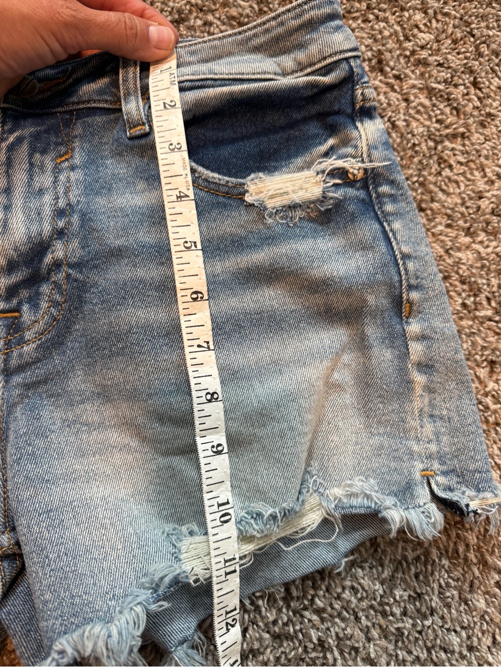 Vigoss Light Blue Distressed Denim Cutoff Shorts - Picture 4 of 5